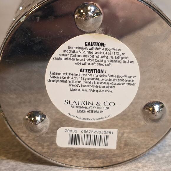 Bath & Body Works Slatkin & Co. Snowflake & Christmas Tree Silver Candle Holder - Picture 3 of 4